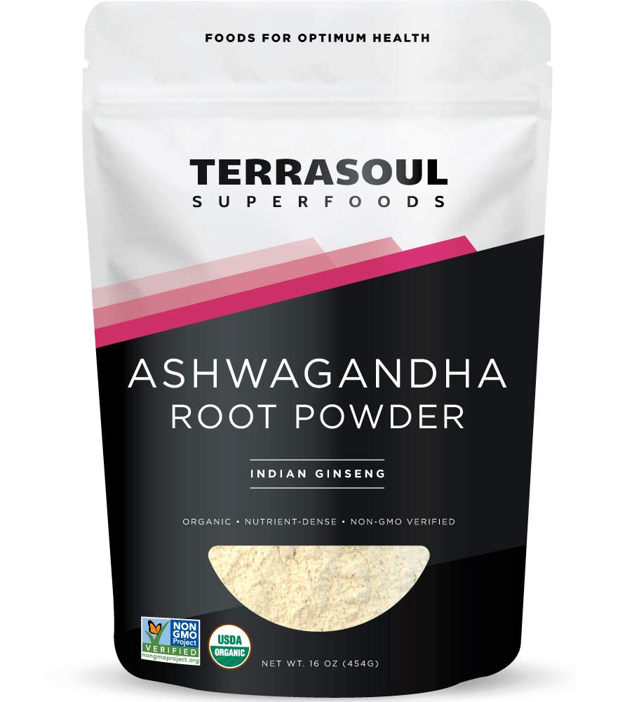 Terrasuul Superfoods Organic Ashwagandha juurijauhe, 1 Lb - Stressi Adaptogeeni Voi parantaa unta ...