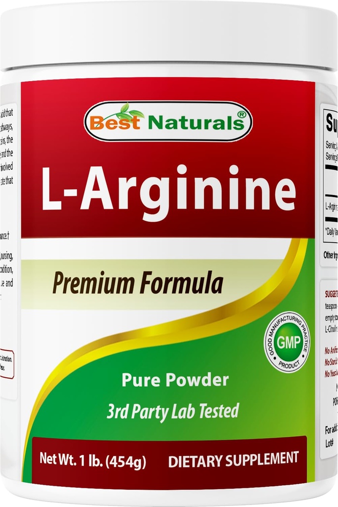 Bästa naturliga L-argininpulver 1 pund - ren farmaceutisk Grade Free Form - Bästa Amino Acid Arginin Kosttillskott för kvinnor och män - främjar cirkulation och stöder hjärt-kärlhälsa