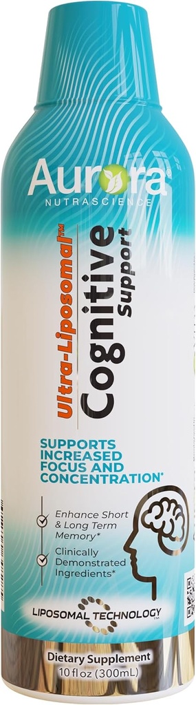 Aurora Nutrascience Ultra-liposomaalinen magnesium L-treonaatti kognitiivisen tuen ja lisääntynyt keskittyminen, rypäle, 30 tarjoilua, 10 fl oz