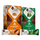 NuGo Slim Vegan Variety - Crunchy Peanut Butter 12 baaria & Chocolate Mint 12 baaria, Low Net Carb, Keto Friendly, 16-17 g Kasvien proteiini, Gluteeniton, 24 kreivi