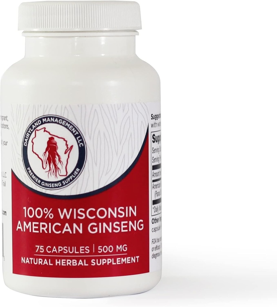 Dairyland American Ginseng -kapselit, 75 ct (2000 mg)