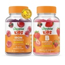 Elinkelpoinen Iron & Vitamiini C Lapset + B Complex lapset, Gummies Bundle - Suuri maistaminen, vitamiini täydentää, Gluteeniton, GMO vapaa, pureskeltava Gummy