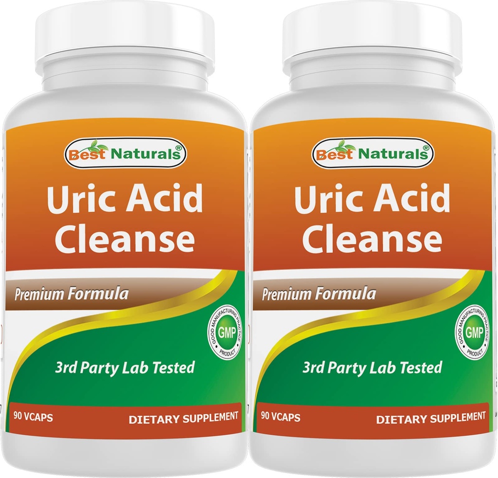 Best Naturals Uric Acid Cleanse Vitamiinit miesten ja naisten - 90 kasviskapselit (90 Count (Pakkaus 2))