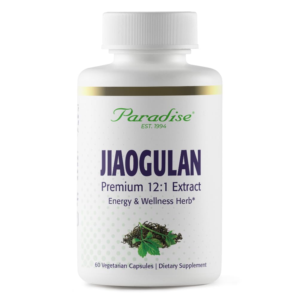 Paradise Herbs Jiaogulan, Vital Energy Adaptogen, Active Whole Spectrum, Super Potent, Ultra Pure, Vegan, Non-GMO, Gluten Free 60 Vegetariska kapslar