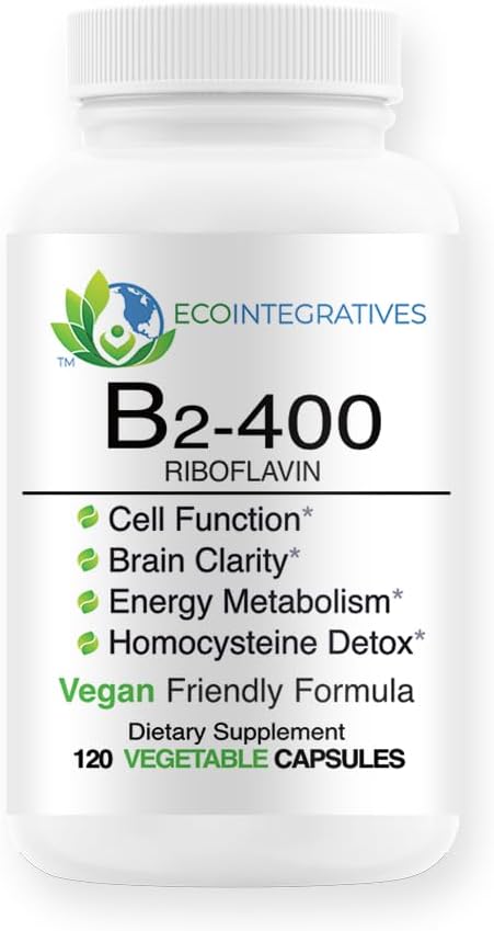 B2-400 Ren Riboflavin - Nervous System Health, Homocysteine Detox, kardiovaskulär, hjälper till att öka energi, mental klarhet, metabolism och cellfunktion (120)