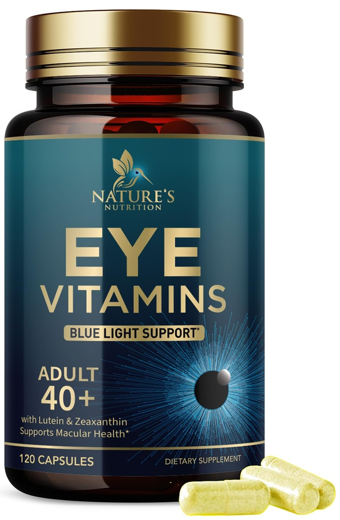 Eye Vitamiinit täydentää - Advanced Eye Care Vitamiini luteiini, Sinkki, Vitamiinit C, E, Zeaksantiini & Minerals - Vision Multivitamiini Maculacular Health & Dry Eyes, Vegan, pullotettu USA - 120 kapselia