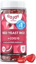 Sokeritonta punaista riisiä CoQ10 Gummies - Kolesteroli täydentää Red Rice Hiiva 1000 mg. - Kolesteroli Gummies Complex - Vegaani, ei-GMO, Gluteenittomat & Citrin-vapaa täydennysosa