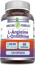 Hämmästyttävä Formula L-arginiini / L-Ornitiini 1500 Mg per Serving, kapselit ... ei-GMO ....