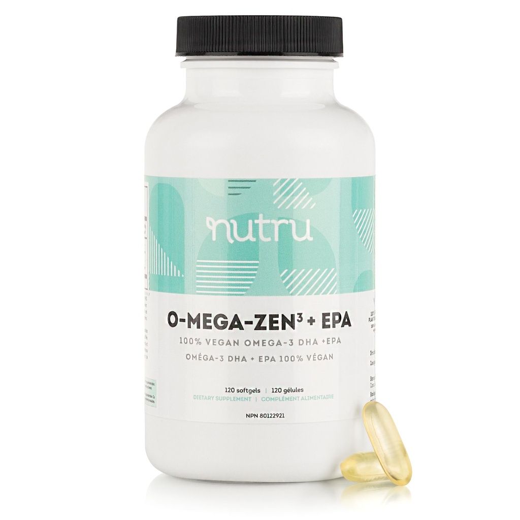 O-Mega-Zen3 +EPA Vegan Omega 3 täydennysosa - Fish Oil Alternative - Premium Marine Algal Based Omega-3 DHA ja EPA rasvahapot - Carragenan Free - 120 Softgels