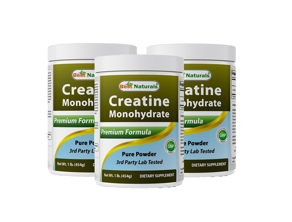 Bästa naturliga kreatinmonohydrat 1 Lb Pure Powder (1 LB (Pack of 3))