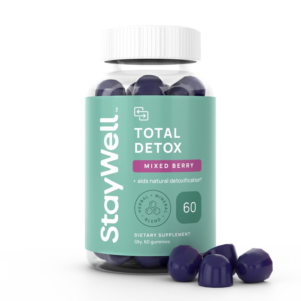 Yhteensä Detox, Heavy Metal Detox aikuisille- Zeoliitti, Klorella, Milk Thistle, Shilajit & Jodi, Toxin Cleanse, Pineal Decalcification, Fluoride Cleanse, Heavy Metal Cleanse, 60 Mixed Berry Gummies