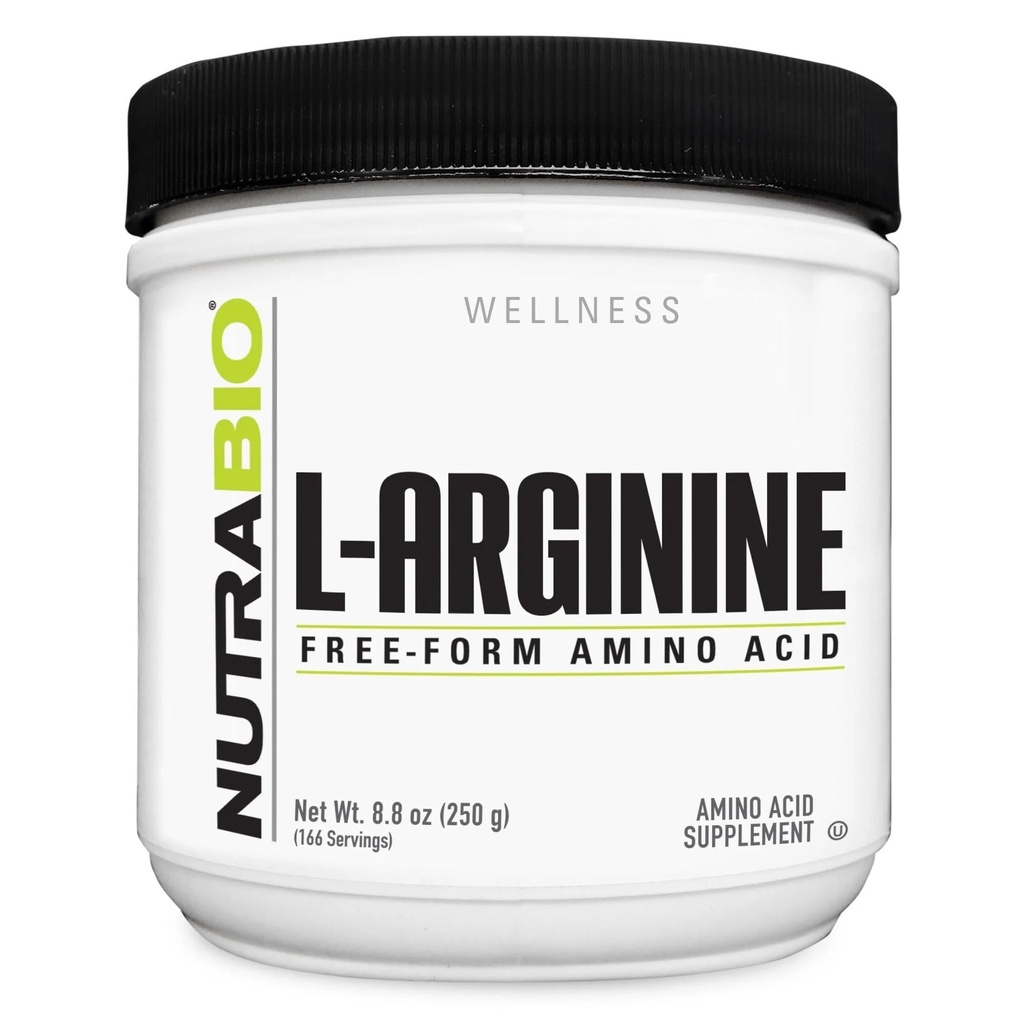NutraBio L-arginiini Supplement, 750 mg typpioksidin prekursori, tukee veren virtausta, verisuonisto terveys, ja lihasten kasvua, 250g