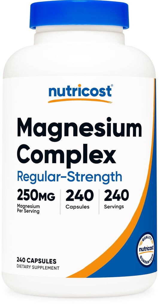 Nutricost Magnesium Complex 250 mg, 240 kapselia - Magnesiumoksidi, sitraatti ja Glycinate - Gluteeniton ja ei-GMO