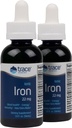 Trace Minerals Ionic Iron, 22mg - Energistödstillägg med Magnesium & Iron - Hjälp hjärnhälsa och immunsystemfunktion - Glutenfri flytande tillskott - 1,9 fl oz (2 Pack) (92 portioner)
