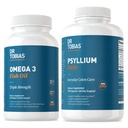 Tobias Omega 3 Fish Oil & Psyllium Päivittäiset lisäravinteet sydän-, aivo- ja immuunitukea, terve Bowel liike Tuki Psyllium Husk Kapselit