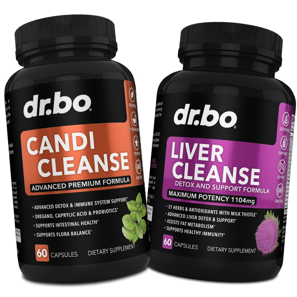 Candi Liver Cleanse Support Supplement - Balance Control Probiotic Complex Cleanser naisille ja miehille - Oral Herbal Oregano & Caprylic Acid Kapselit, Sappirakon hoito Kapselit & Maito Thistle Voikukka