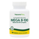 Natures Plus Mega B-100 Complex - 90 Pitkäkestoinen julkaisu Kasvissyöjä Tabletit - Energy & Brain Booster - Gluteeniton - 90 tarjoilua