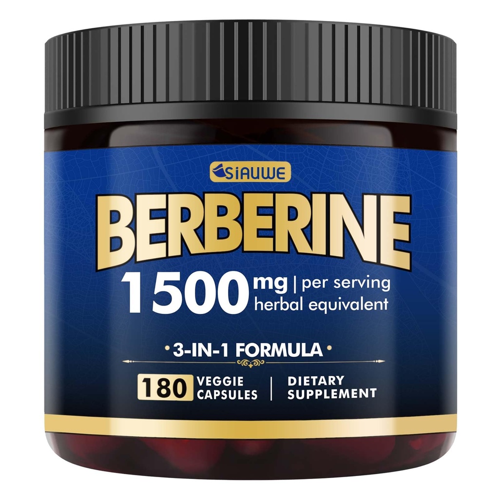 Berberiini täydentää - berberiini laihtuminen, korkea-Potency berberiini 1500MG berberiini HCL, Plus Citrus Bergamot - aineenvaihdunta, digestiivinen, ja immuuni tuki - Vegan, ei-GMO, 180 kapselia