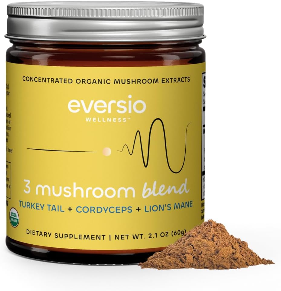 3 Mushroom Blend - Awaken Blend 60 Servings (60g) Mushroom Powder Blend för Mushroom Coffee eller Smoothies - Lions Mane, Turkiet Tail och Cordyceps - >32% Beta-D-Glucans!