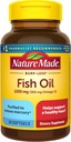 Nature Made Burp Vähemmän kalaöljyä Omega 3 Lisäravinteet, 1200 mg Softgels, EPA DHA Omega 3 Fish Oil Supplements for Healthy Heart Support, 60 Softgels, 30 päivän toimitus