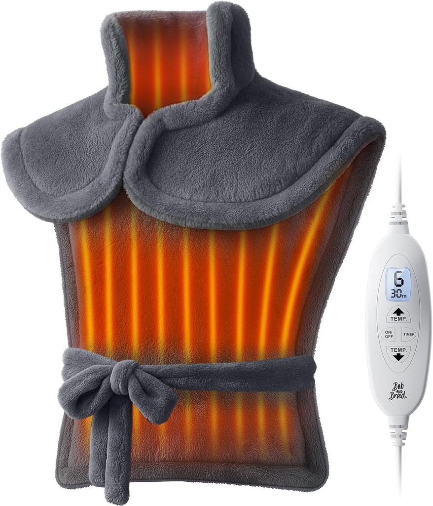 BOB JA BRAD Lämmitystyyny selkäkipuun, FSA Edge-Painotettu Electric Heat Pad Neck HSA Oikaistu, Olkapäät ja koko kehon helpotus, Nopea Lämmitys, ETL Certified, Lahja naisille Perhe 24"x34"