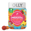 Olly Essential Prenatal Gummy Multivitamiini, Foolihappo, D-vitamiini, Omega 3 DHA, tukee tervettä kasvua ja aivojen kehitystä, Citrus Berry - 84 Count