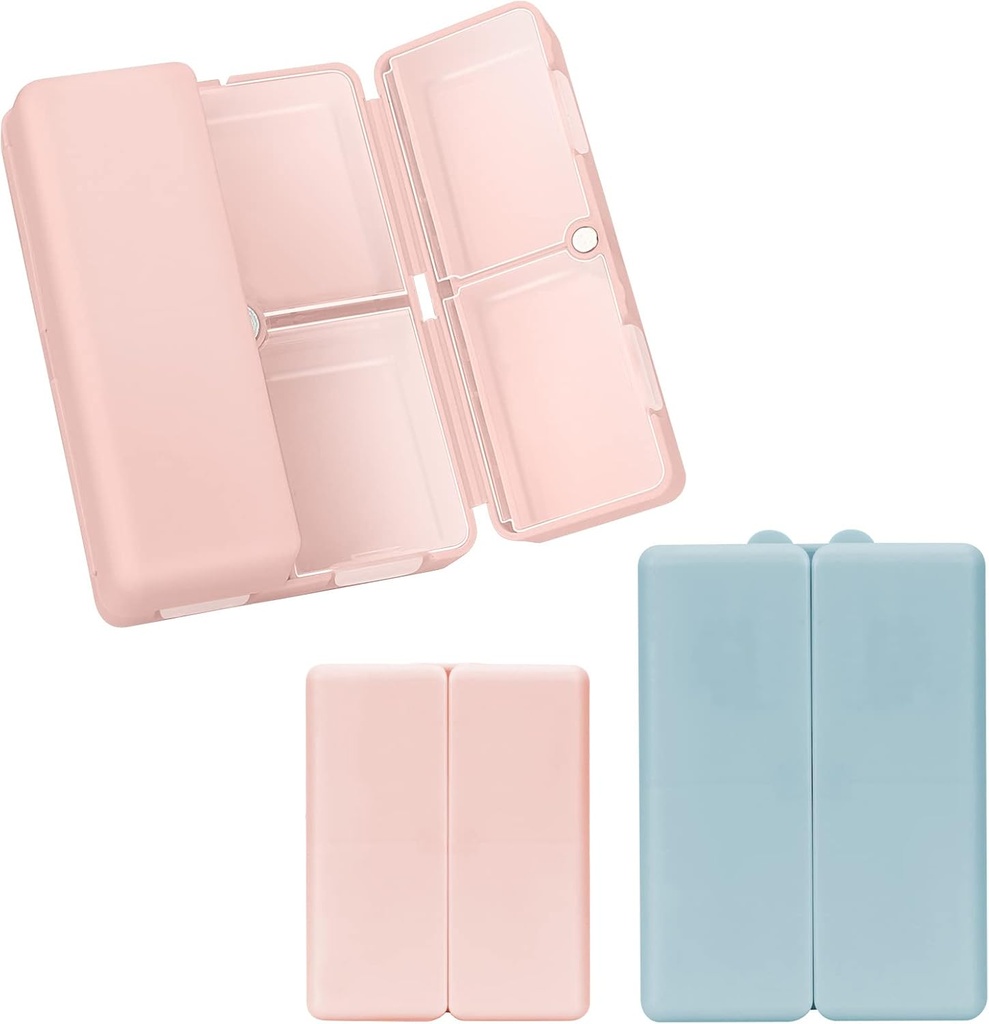 FYY 2 kpl Päivittäinen pilleri Järjestäjä, 7 Osastot Kannettava pilleri tapauksessa Matka pilleri Järjestäjä,[Folding Design] Pilleri laatikko kukkaro tasku Hold vitamiineja, Cod Liver Oil, Lisäravinteet ja lääke - vaaleanpunainen+ Merivoimat