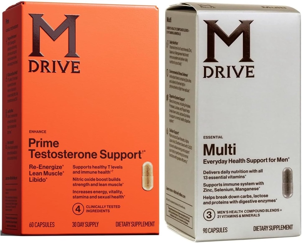 Mdrive Prime Testosteroni Booster + miesten monivitamiini