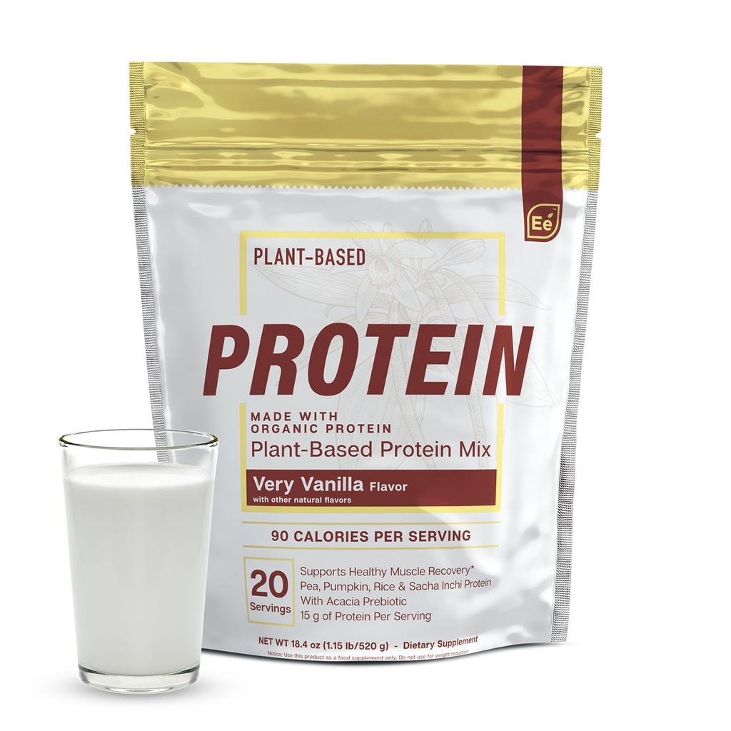 Aineelliset elementit Pea Protein Powder - Erittäin vanilja - Vähähiilihiilinen Kasvien sekoitus - Keto-Ystävällinen ja Gluteeniton 20 tarjoilua, 18oz