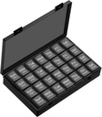 Stor Weekly Pill Organizer, 4 gånger om dagen, 7-dagars Moisture-Proof Pill Box med 28 fack, kapabel att rymma stora mängder vitaminer, tillskott, fiskolja och medicin (Black)
