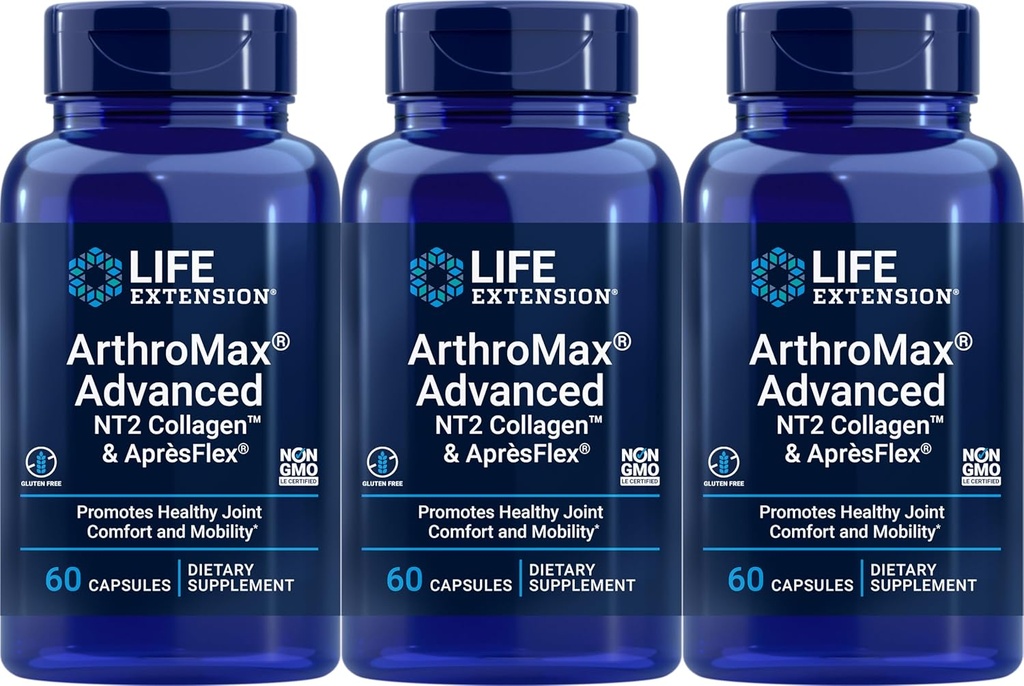 Life Extension ArtemtoMax Advanced with NT2 Collagen & ApresFlex, 60 kapselia (Pack of 3)