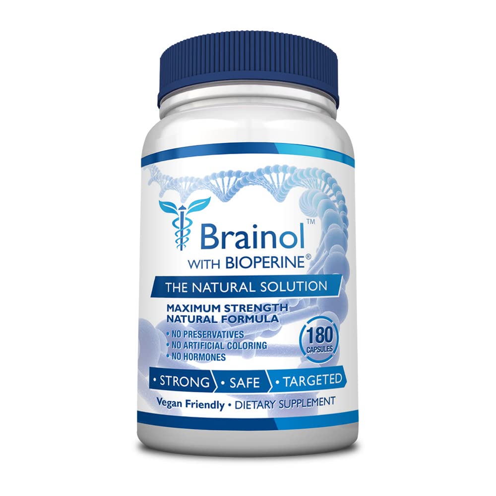Brainol - Älykäs valinta aivojen boosting nootropic - parantaa henkistä suorituskykyä, keskittyä ja selkeyttä - DMAE, Huperzine A, BioPerine - Vegan-ystävällinen - 180 kapselia - 3 kuukauden tarjonta