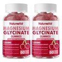 Magnesium Glycinate Gummies 1000 mg - Sokeriton magnesium Kaliumlisä D-vitamiinilla, B6, CoQ10 rauhoittavalle mieliala- ja unituoreelle - 120 kirsikkakakkua -2 pakkaus.