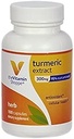 Vitamin Shoppe gurkmeja extrakt 300 mg, standardiserad ört som stöder cellulär hälsa och ger antioxidantfördelar med 95% Curcumin och 65mg Calcium (100 kapslar)