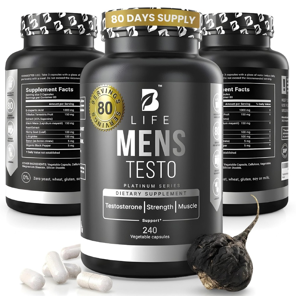 Testosteroni Booster täydentää miesten Boron täydentää miesten kanssa Tribulus Terrestris, Musta Maca, Kiimainen Goat Weed, L-arginiini Stamina, Endurance, Lihasten kasvu & Vahvuus 80 Servings