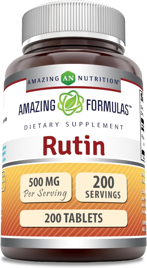 Fantastiska formler Rutin 500mg 200 tabletter tillskott | Icke-GMO | Glutenfri | Tillverkad i USA