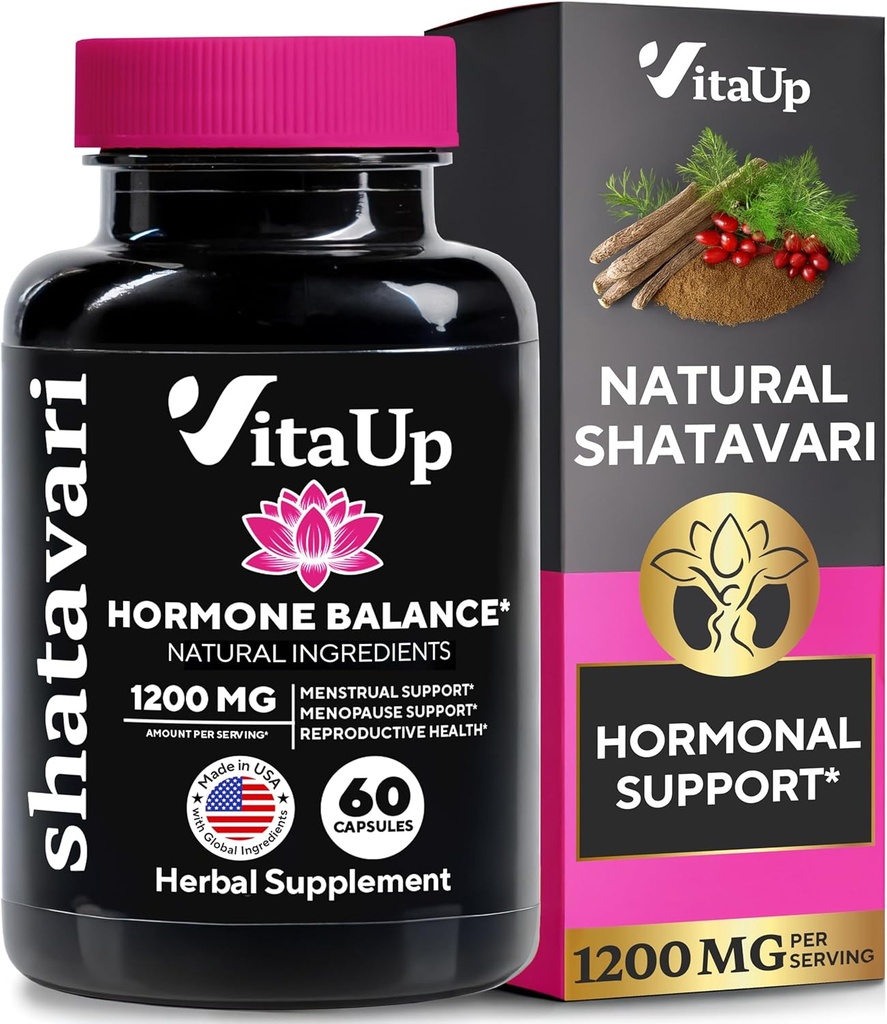 Shatavari kapselit naisille 1200mg - USA Made Shatavari juuri täydentää normaalin hormonin tukea, vaihdevuodet & kuukautiset hyvinvointi - 60 vegaaninen kapselit