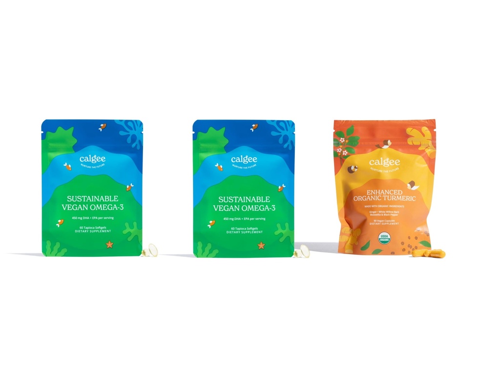 Vegan Omega-3 2-pakkaus + USDA Organic Turmeric