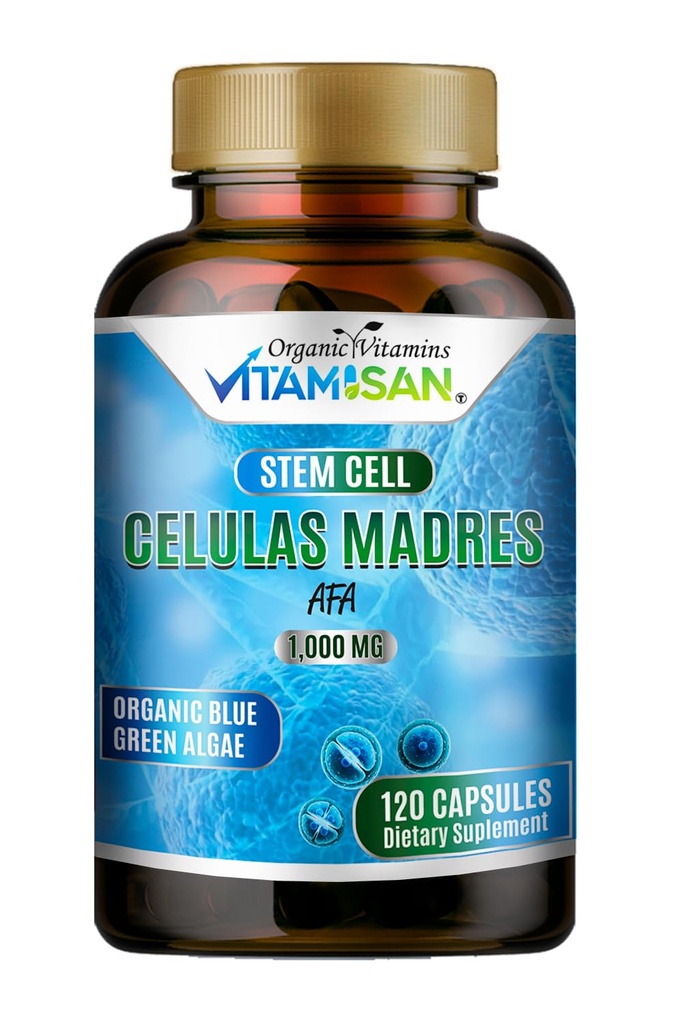 Cellulas Madres AFA Stem Natural Cell 120 kapselia 1000 mg Blue Green Algae Ei GMO:ita Gluteeniton Aphanizomenon Flos-aquae celula Madre-tuki