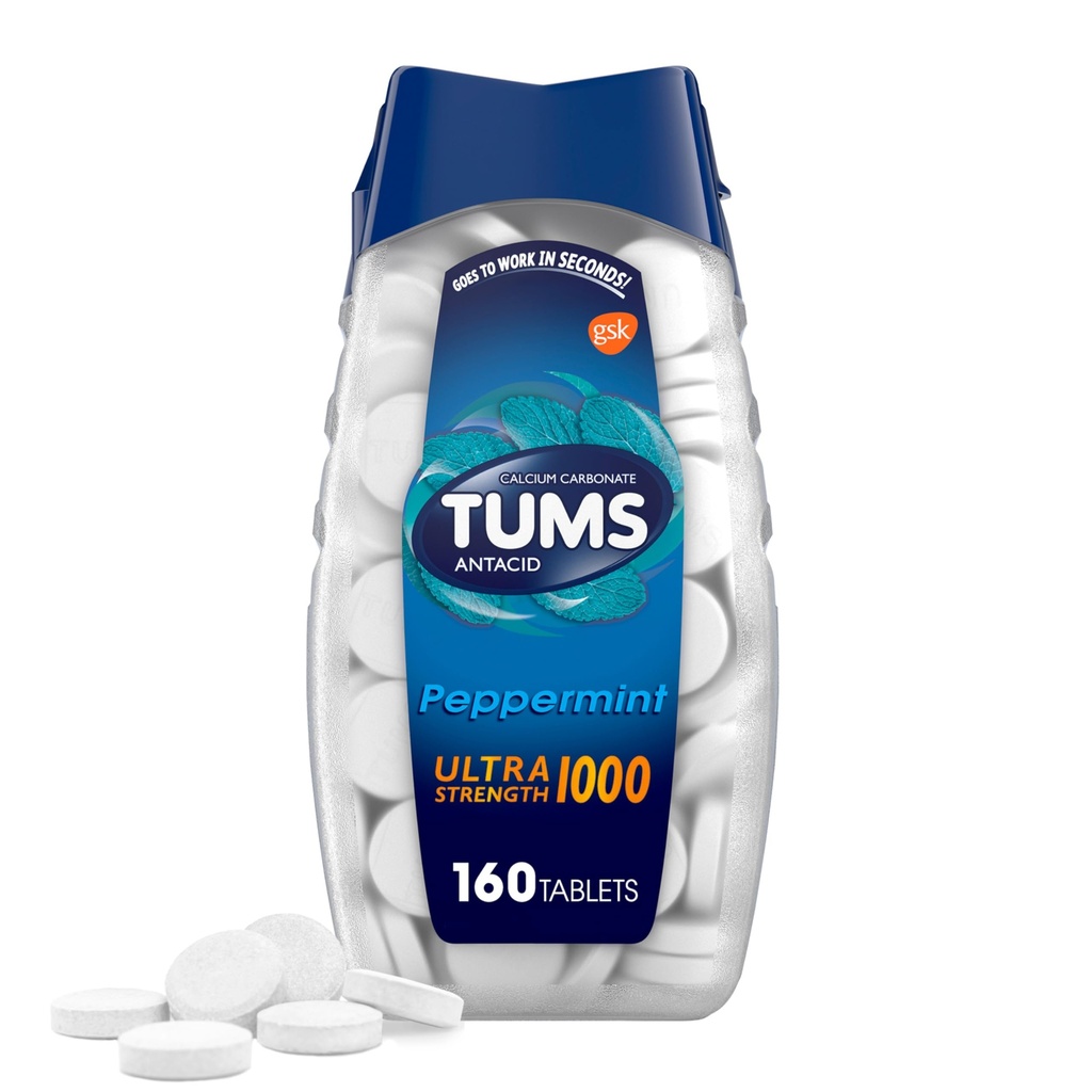 TUMS Ultra Strength purutabletti närästyksen hoitoon, piparminttu - 160