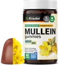 BIO KRAUTER Mullein Gummies för Lungs 2000 mg - 60 Chews - Lung Detox Supplement - Mullein Leaf Gummies - Vegan, Gelatinfri