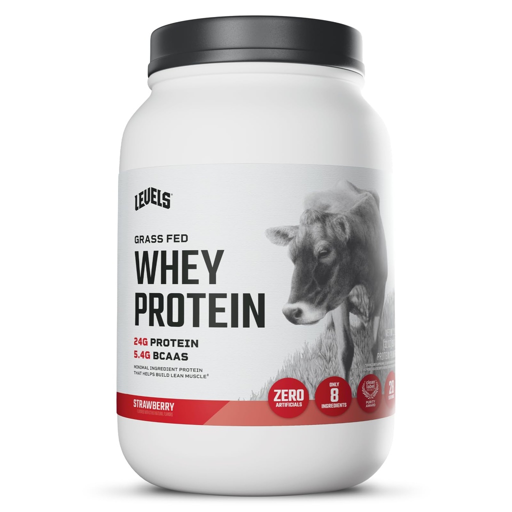 Tasot Grass Fed Whey Protein Powder, Ei keinotekoisia, 24G proteiinia, mansikka, 2LB