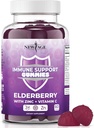 NEW AGE Immuunijärjestelmä tuki Gummies - Sambucus Musta Elderberry Gummies C-vitamiinia ja sinkkiä (Immuunituki 60 Gummies)