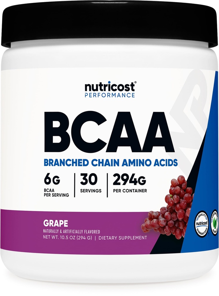 Nutricost BCAA Powder (Grape, 30 Servings) - Optimaalinen 2:1:1 suhde, kasvissyöjä, ei-GMO