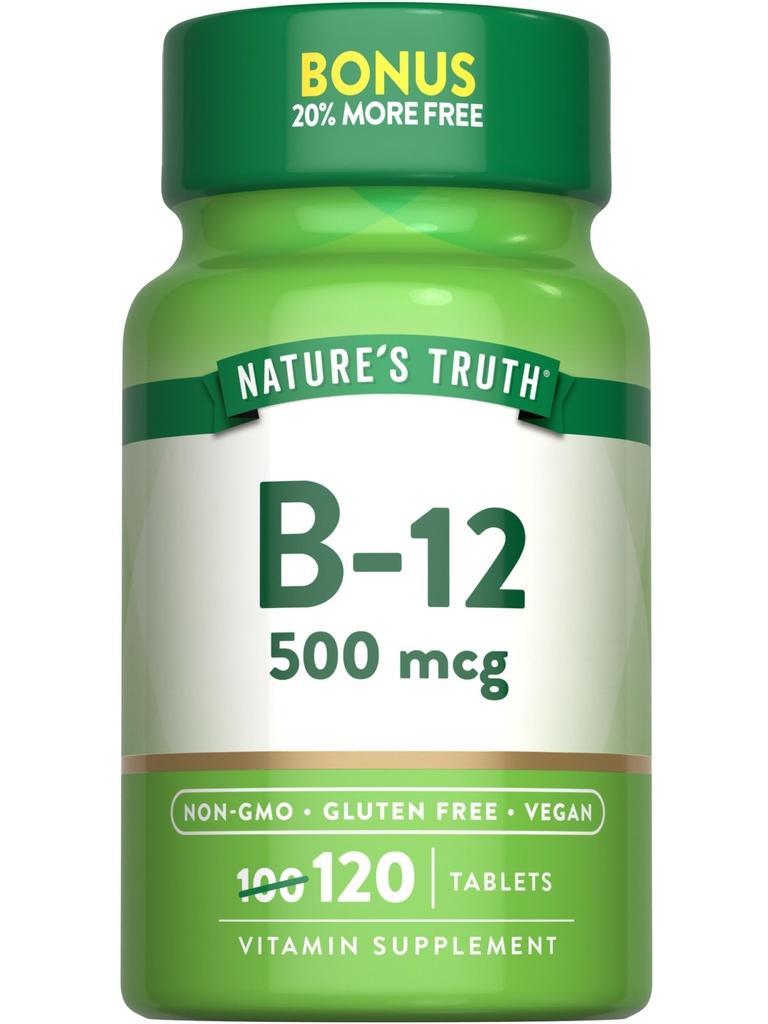 Nature's Truth B12-vitamiini ... 500 mikrog... 120 tablettia...