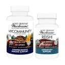 Host Defense MyCommunity Capsules, 120 Count & Reishi Capsules, 30 Count - Tuki Immuuniterveys 17 Lajia Sienten Blend - Tuki aivojen terveys, Muisti & Focus *