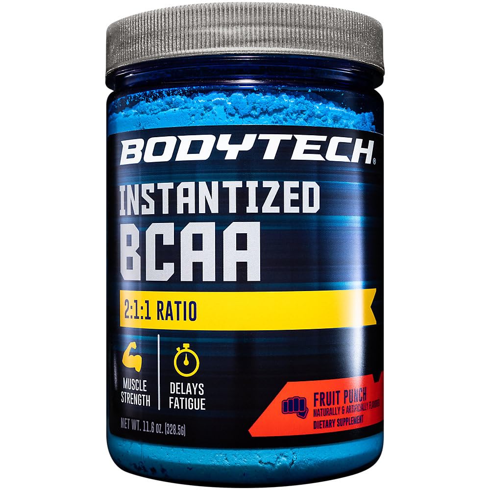 BodyTech BCAA Powder - Optimaalinen 2:1:1 suhde - tukee lihasten Recovery, vahvuus ja kestävyys - Fruit Punch (11.5 oz)