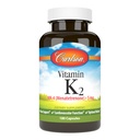 Carlson - K2-vitamiini, MK-4 (Menatetrenoni), K-vitamiinilisä, Bone & Heart Health, K2-vitamiini, soijaton, K-2-vitamiini, K2-vitamiini, 180 kapselia