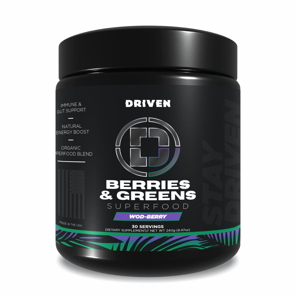Driven B&G Marjat & Greens Superfood Powder, 30 Tarjoilut - Organic Plant-Based Formula Probiootit & Dgestive Enzymes -Tukee Recovery, Terve Dgestion, ja Immuunitoiminto
