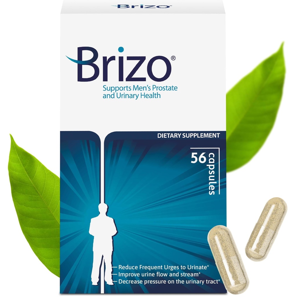 Brizo Prostate Health Supplements for Mens - Herbal Capsules for Mens Urinary Health - Reduce Frequent Urination - 1 Month Supply